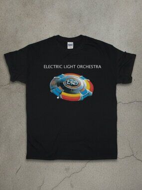 Electric Light Orchestra ELO Spaceship Logo Retro Black T-Shirt